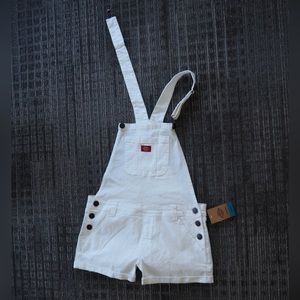 White Dickies overall shorts